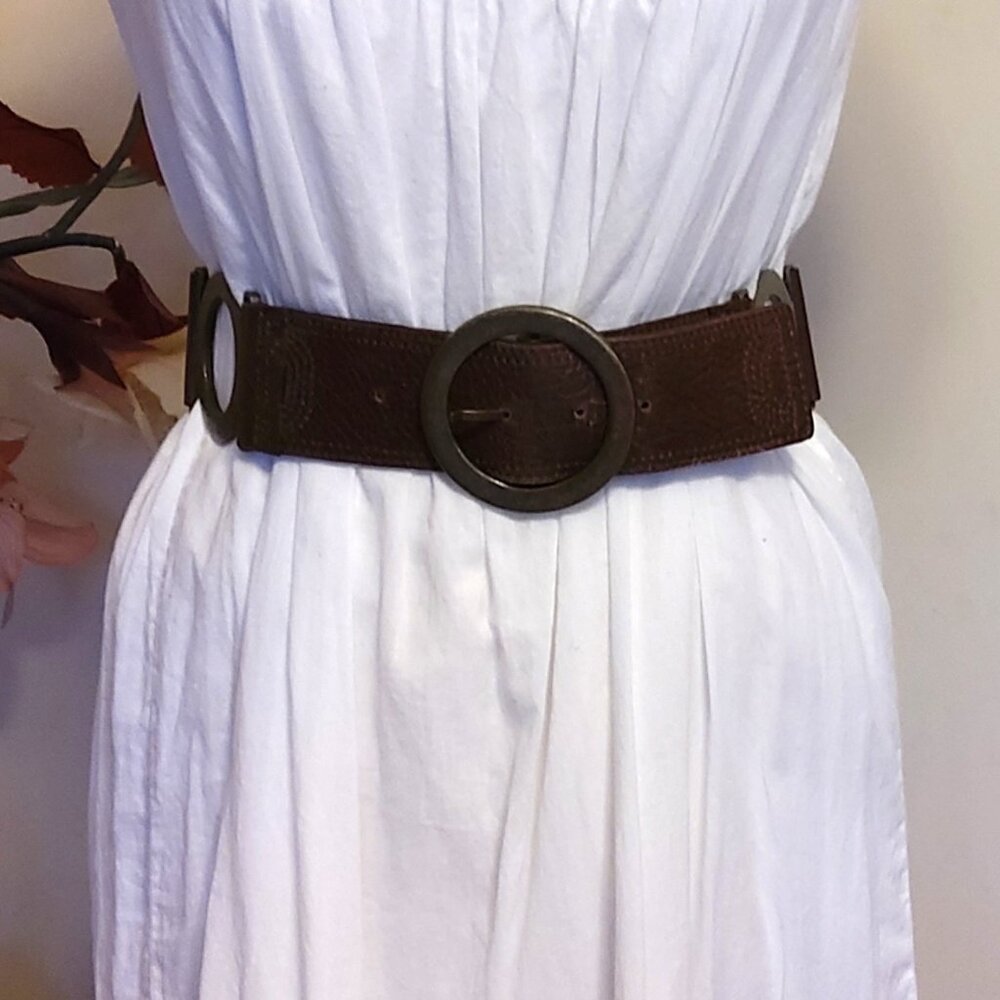 Vintage Nougat London Genuine Leather Braided Belt Brown Classic Dress Belt S-M